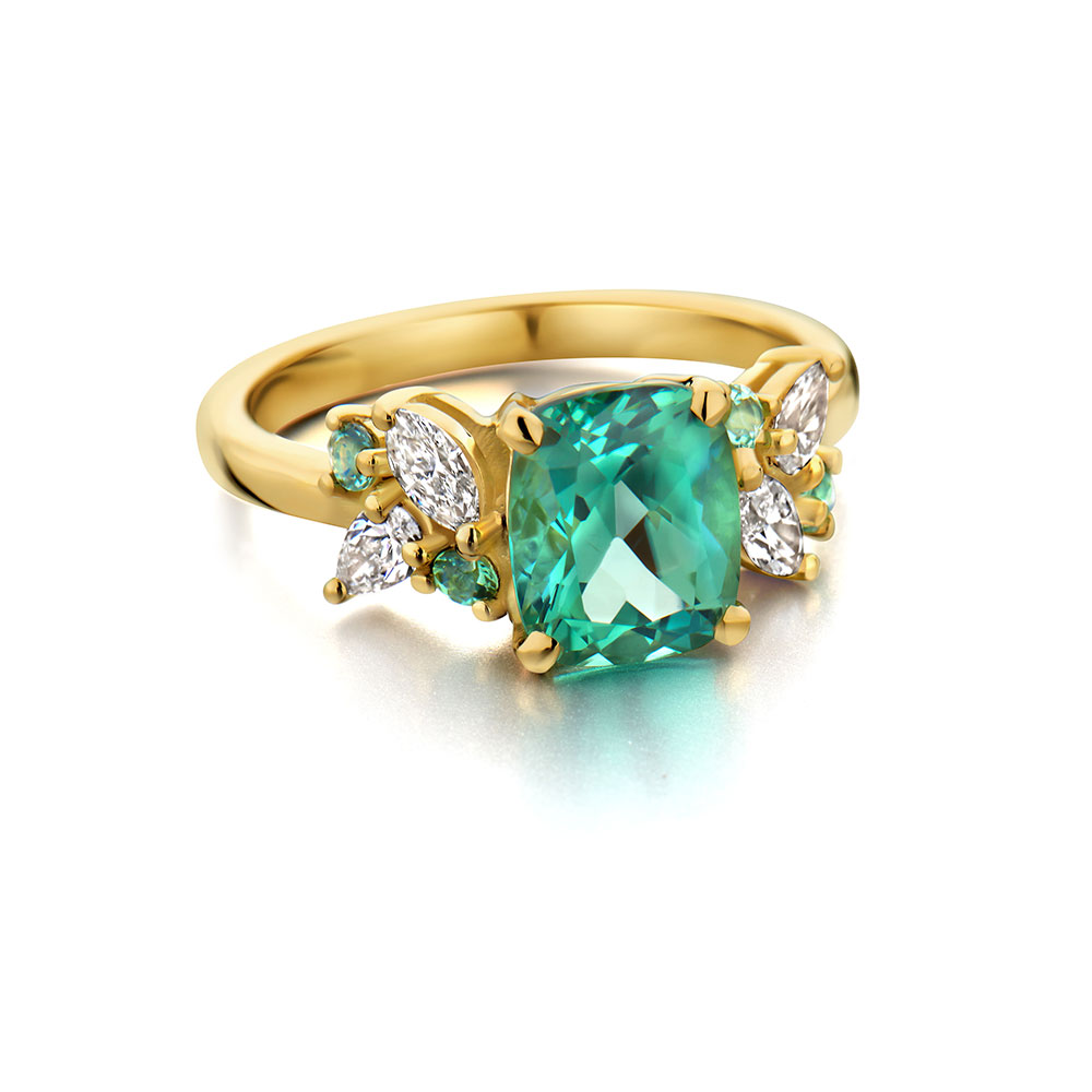 Bague tourmaline menthe