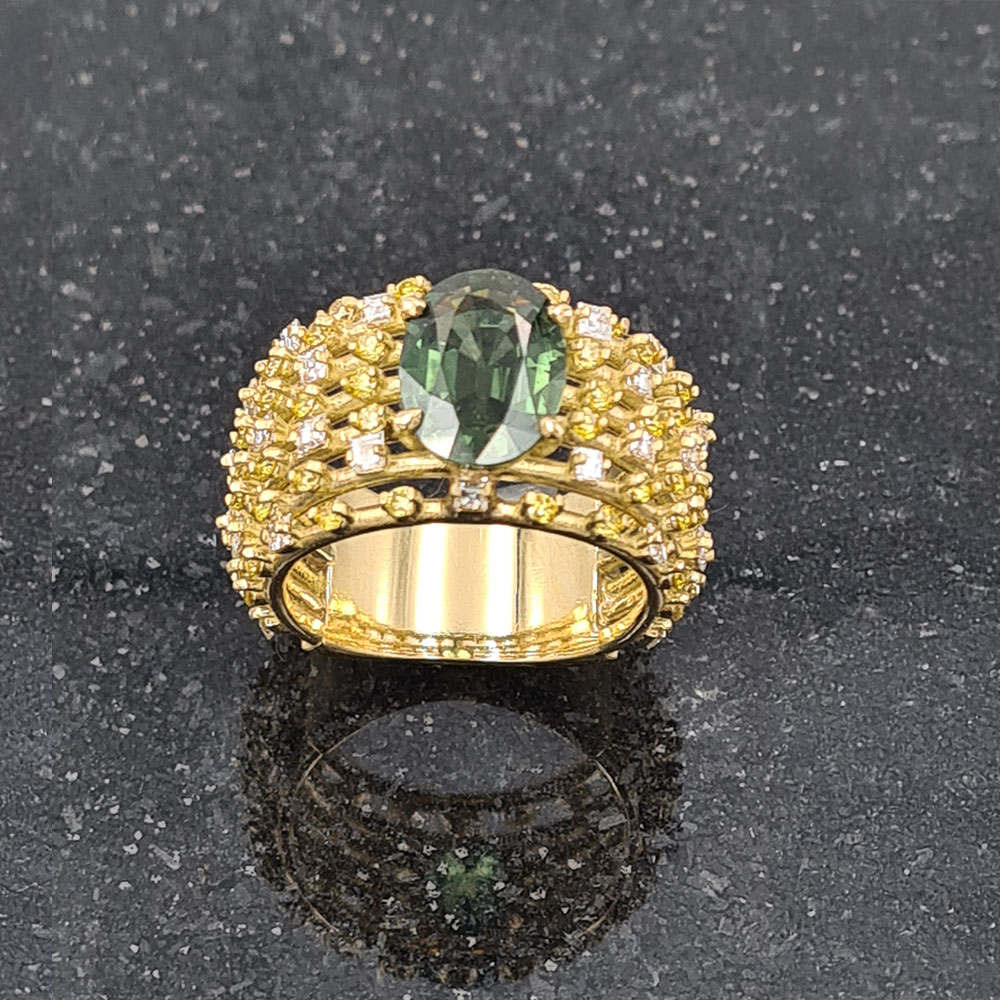 Bague saphir vert